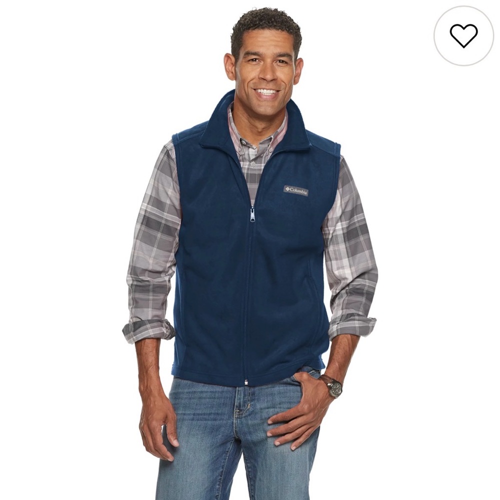 Men’s Columbia Steens Mountain™ Fleece Vest, Navy, Size Medium, New With Tags